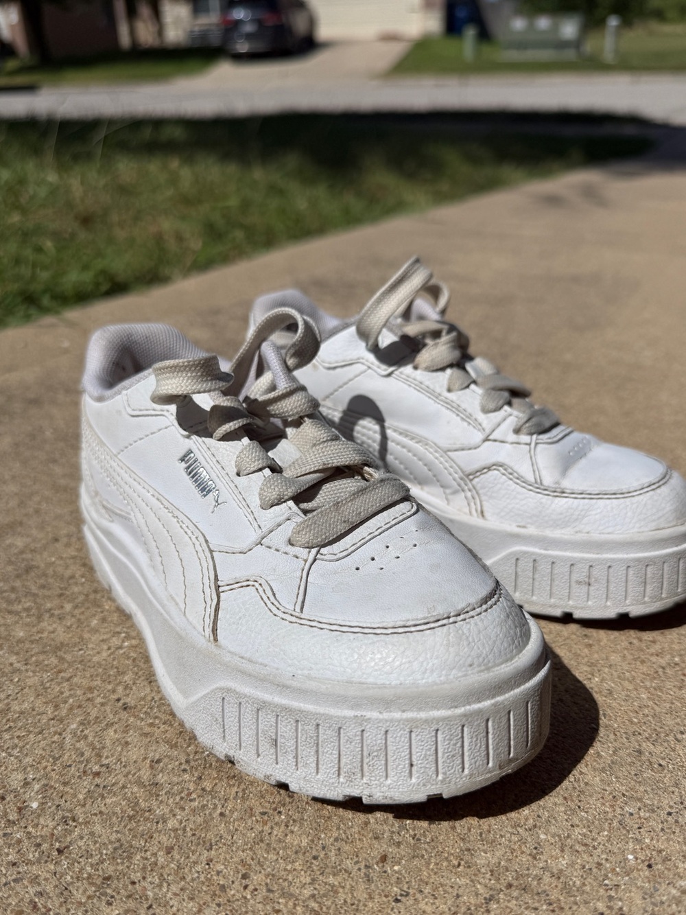 Kids Puma White Chunky Platform Sneakers
